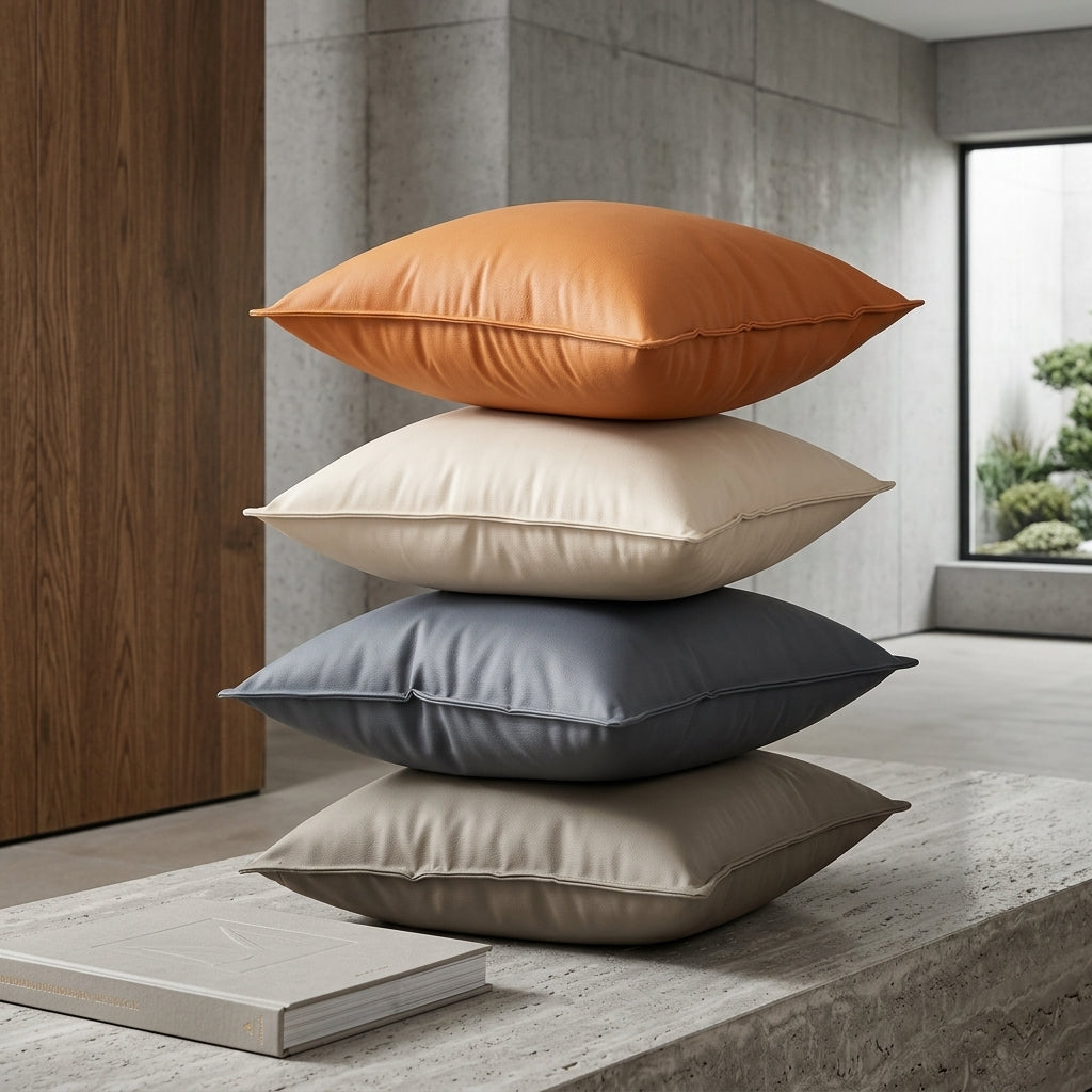 Luxury Faux Leather Waist Support Pillow