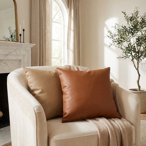 Luxury Faux Leather Waist Support Pillow